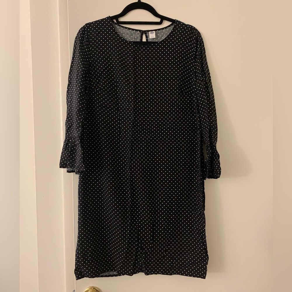 Old Navy Black and White Polka Dot Minidress - Size M